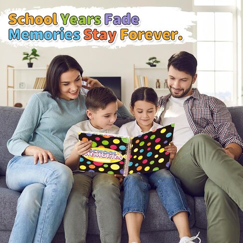 ألبوم صور كتاب الذاكرة المدرسية للأطفال، 12.5 بوصة × 11.2 بوصة، سجل قصاصات مع 15 جيبًا تذكاريًا من مرحلة ما قبل المدرسة إلى الصف الثاني عشر لمحفظة التخزين، صورة أيام المدرسة في مرحلة الطفولة العودة إلى المدرسة in Kuwait