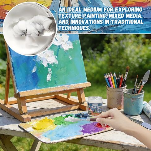 Cold Wax, Cold wax Medium, Watercolor Waxs Sealer, Creating Unique Texture, Presents Elegant Matte Finish, Increases Adhesion and Stability of Pigments, Protects Painting, 3.33 oz in Kuwait