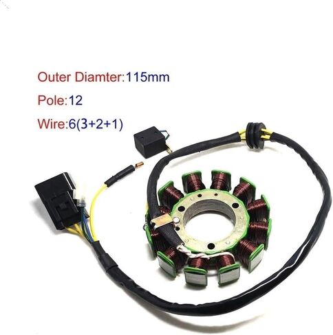 12 لفائف 6 أسلاك 115 مللي متر مغناطيسي الجزء الثابت لف مناسب لـ Kaz XinYang JAGU 500 500CC ATV رباعية الأجزاء in Kuwait