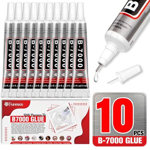 صمغ B7000 المبهر (10 عبوات، 15 مل)، لاصق مجوهرات شفاف من حجر الراين مع طرف دقيق للحرف اليدوية والنسيج والقباقيب وفنون الأظافر in Kuwait