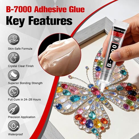 صمغ B7000 المبهر (10 عبوات، 15 مل)، لاصق مجوهرات شفاف من حجر الراين مع طرف دقيق للحرف اليدوية والنسيج والقباقيب وفنون الأظافر in Kuwait