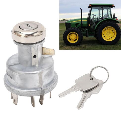 Tractor Ignition Key Switch, Tractor Start Switch Aluminum Alloy RE45963 Direct Replacement for 5055E 5065E in Kuwait
