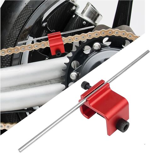 Chain Alignment Tool for Motorcycle, 08-0048 Quick Accurate Motorcycle Chain Adjusting Tools, Aluminum Alloy Sprocket Alignment Tool Universal for ATV Scooter Dirt Bike (Red) in Kuwait