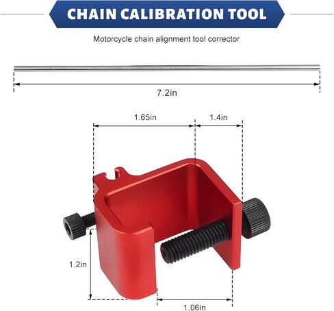 Chain Alignment Tool for Motorcycle, 08-0048 Quick Accurate Motorcycle Chain Adjusting Tools, Aluminum Alloy Sprocket Alignment Tool Universal for ATV Scooter Dirt Bike (Red) in Kuwait