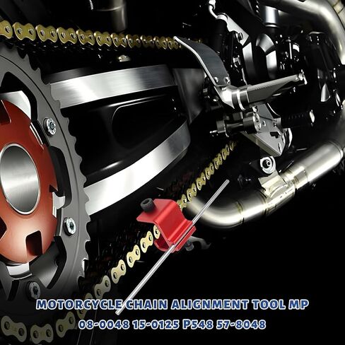 Chain Alignment Tool for Motorcycle, 08-0048 Quick Accurate Motorcycle Chain Adjusting Tools, Aluminum Alloy Sprocket Alignment Tool Universal for ATV Scooter Dirt Bike (Red) in Kuwait