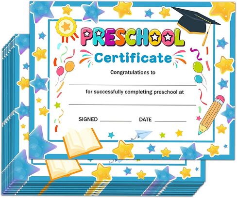Preschool Graduation Certificates, 30Pcs Preschool Graduation Diploma Preschool Diploma Certificate Preschool Award Certificates 2026 Graduation Certificate for Student Teacher Graduation Supplies in Kuwait
