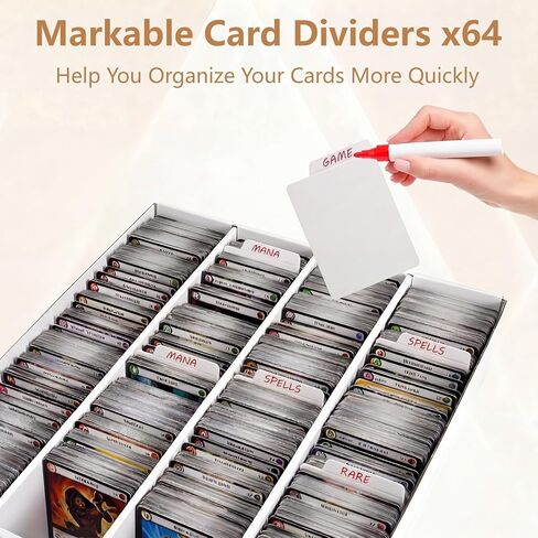 RLAVBL 4 Pack Trading Card Storage Box, 3200 Count Cardboard Card Boxes with Dividers for Sports, MTG, TCG, Toploader, 4 Row in Kuwait