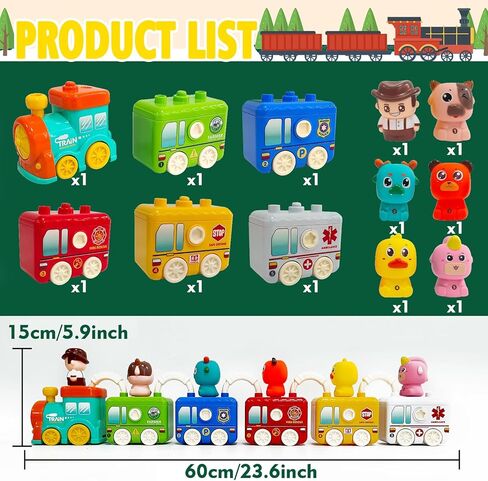 Toddler Toy Strain Set, Learning Counting Matching Lock and Key Kids Toys, Includes 6 Themed Cars and Finger Animal, for 2-5 Year Old Boy Girl Gifts for Smart Kids, Christmas Birthday Gift in Kuwait