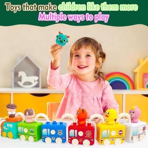 Toddler Toy Strain Set, Learning Counting Matching Lock and Key Kids Toys, Includes 6 Themed Cars and Finger Animal, for 2-5 Year Old Boy Girl Gifts for Smart Kids, Christmas Birthday Gift in Kuwait