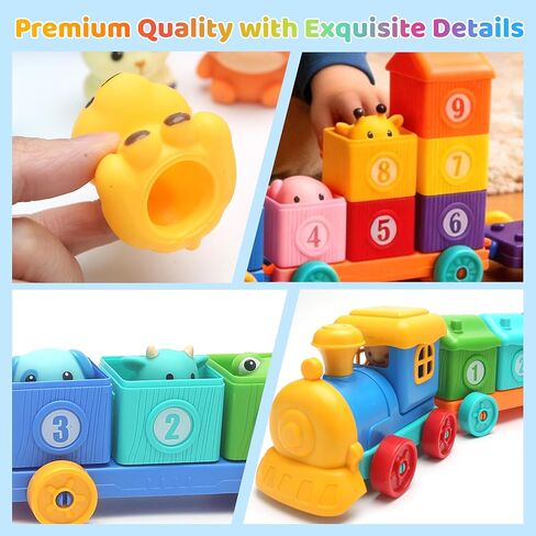 لعبة تعليمية للأطفال الصغار من عمر 1 2 3 4 سنوات، مجموعة قطار مونتيسوري للعد والمطابقة والفرز مع دمى أصابع حيوانات المزرعة للأولاد والبنات في أعياد الميلاد in Kuwait