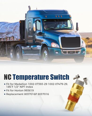 مفتاح درجة الحرارة NC مناسب لهورتون 993619، مناسب للميدالية 1002-07393-29 1002-07479-29، 185 درجة فهرنهايت 1/2 بوصة استبدال مؤشر NPT 8037016P 8037016 in Kuwait