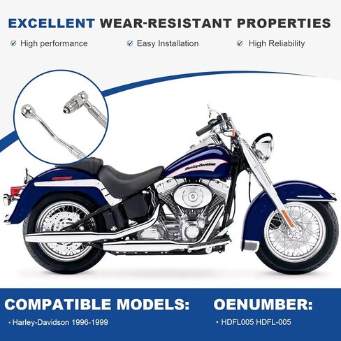 EFI Fuel Injection Lines Compatible with Harley 1995-1999 Road King, Electra Glide, Road Glide - Magneti Marelli Systems - Braided Stainless Steel - Replaces HDFL-005, 0706-0296 in Kuwait