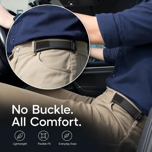 No Buckle Elastic Belt For Men, Fits 1.5 Inch Belt Loops, Comfortable And Easy To Use in Kuwait