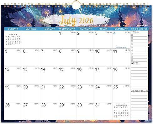 Calendar 2024-2025 - Wall Calendar 2024-2025, JUL. 2024 - DEC. 2025, 15'' x 11.5'', 2024-2025 Wall Calendar with 18 Months - Blue-Pink Floral in Saudi Arabia