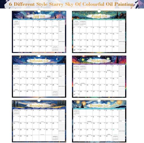 Calendar 2024-2025 - Wall Calendar 2024-2025, JUL. 2024 - DEC. 2025, 15'' x 11.5'', 2024-2025 Wall Calendar with 18 Months - Blue-Pink Floral in Saudi Arabia