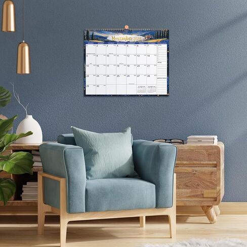 Calendar 2024-2025 - Wall Calendar 2024-2025, JUL. 2024 - DEC. 2025, 15'' x 11.5'', 2024-2025 Wall Calendar with 18 Months - Blue-Pink Floral in Saudi Arabia