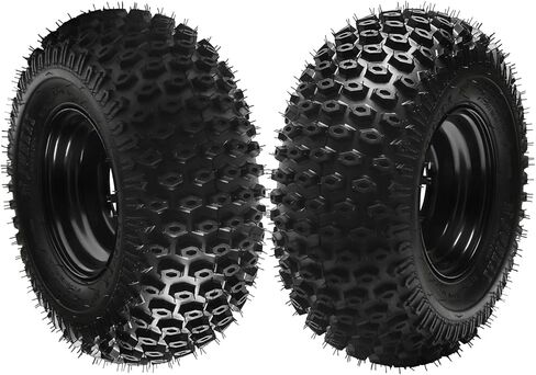 عبوتان من إطارات ATV مقاس 16 × 8.00-7 مع حواف - عجلات 4PR بدون أنابيب مقاس 7 بوصات لـ UTV وGo-Kart وQuad وBuggy وإطارات الدراجة الصغيرة لجميع التضاريس و4 مسامير بنمط مسمار 110 مم in Kuwait