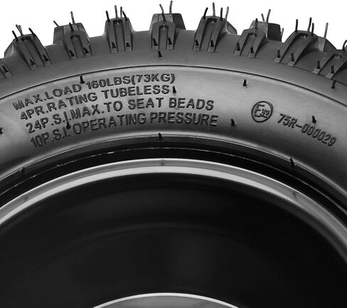 عبوتان من إطارات ATV مقاس 16 × 8.00-7 مع حواف - عجلات 4PR بدون أنابيب مقاس 7 بوصات لـ UTV وGo-Kart وQuad وBuggy وإطارات الدراجة الصغيرة لجميع التضاريس و4 مسامير بنمط مسمار 110 مم in Kuwait
