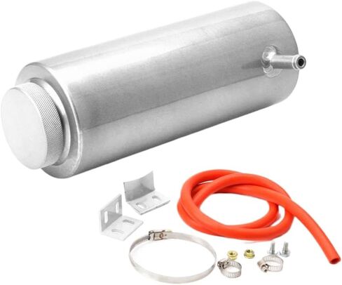 Cylinder Radiator Overflow Reservoir Coolant Tank 800ML Universal Can Black Silver BX101142(black) in Kuwait