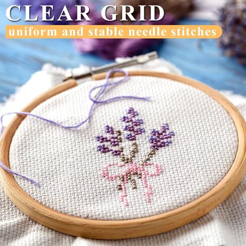 Tranqun 2 Pack 14 Count Cross Stitch Aida Fabric, 59 x 39 Inch – Extra Large DIY Embroidery Cloth, Ideal for Embroidery, Curtains, Cushions, Tablecloths, Home Decor, Ideal Gifts for Mom in Kuwait