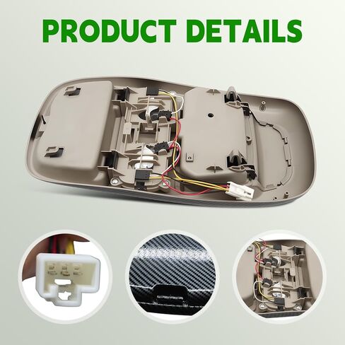 Front Overhead Console Assembly Compatible with R-A-M 1500 2500 3500 1998-2002 Cab Interior Ceiling Dome Reading Map Lights Lamp SN96TL2AA 5013609AA Car-Bon Fibre in Kuwait