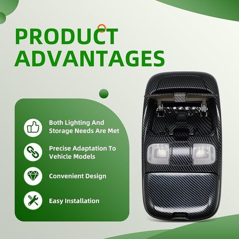 Front Overhead Console Assembly Compatible with R-A-M 1500 2500 3500 1998-2002 Cab Interior Ceiling Dome Reading Map Lights Lamp SN96TL2AA 5013609AA Car-Bon Fibre in Kuwait