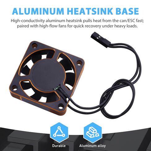 40mm 16000RPM High-Speed Cooling Fan Heatsink for RC Motor & ESC, 40mm Diameter Radiator Fan for 1/5 1/6 1/7 Scale RC Truck Car Off-Road Buggy in Saudi Arabia