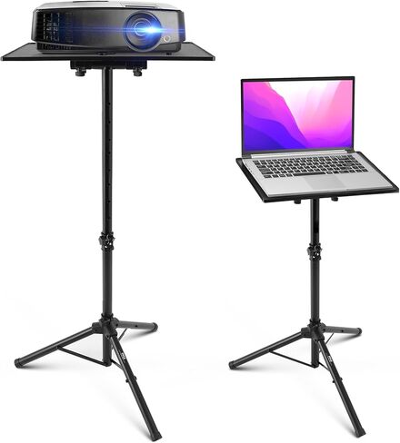 Pyle Universal Laptop Projector Tripod Stand - 2 Pcs Computer, Book, DJ Equipment Holder Mount Height Adjustable Up to 50 Inches w/ 20'' x 16'' Plate Size - Perfect for Stage or Studio Use PLPTS3X2 in Saudi Arabia
