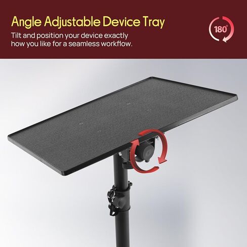Pyle Universal Laptop Projector Tripod Stand - 2 Pcs Computer, Book, DJ Equipment Holder Mount Height Adjustable Up to 50 Inches w/ 20'' x 16'' Plate Size - Perfect for Stage or Studio Use PLPTS3X2 in Saudi Arabia