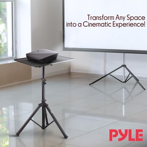 Pyle Universal Laptop Projector Tripod Stand - 2 Pcs Computer, Book, DJ Equipment Holder Mount Height Adjustable Up to 50 Inches w/ 20'' x 16'' Plate Size - Perfect for Stage or Studio Use PLPTS3X2 in Saudi Arabia