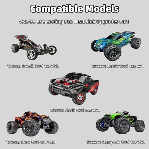 Traxxas 3340 Velineon ESC مروحة تبريد لBandit Slash Stampede Rustler 2WD / 4X4 VXL RC قطع غيار السيارات، VXL-3s ESC مروحة تبريد بالوعة الحرارة in Kuwait