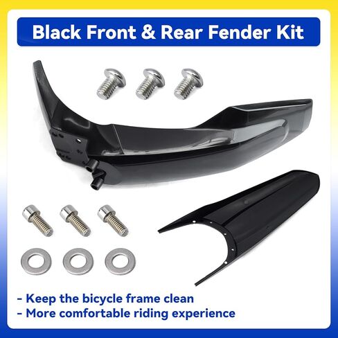 Electric Dirt Bike Front & Rear Fender Kit Compatible with Tuttio Soleil 01 E-Bike Mud Guard Assembly Replacement for Tutti Soleil01 Off-Road Motorcycle Mudguards, Black in Kuwait