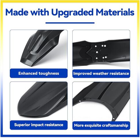 Electric Dirt Bike Front & Rear Fender Kit Compatible with Tuttio Soleil 01 E-Bike Mud Guard Assembly Replacement for Tutti Soleil01 Off-Road Motorcycle Mudguards, Black in Kuwait
