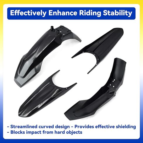 Electric Dirt Bike Front & Rear Fender Kit Compatible with Tuttio Soleil 01 E-Bike Mud Guard Assembly Replacement for Tutti Soleil01 Off-Road Motorcycle Mudguards, Black in Kuwait