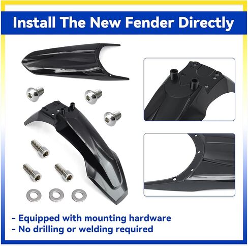 Electric Dirt Bike Front & Rear Fender Kit Compatible with Tuttio Soleil 01 E-Bike Mud Guard Assembly Replacement for Tutti Soleil01 Off-Road Motorcycle Mudguards, Black in Kuwait