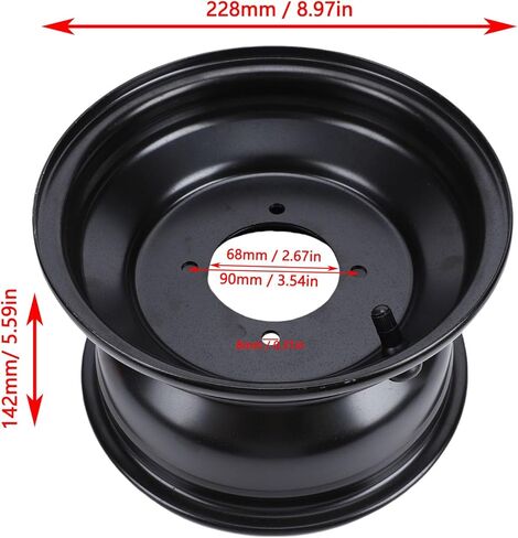 Keenso 8 Inch ATV Wheel Rim, 19x7 8 Steel Rim for Go Kart Quad Dirt Bike Buggy Ride on Mower, with 4 Holes for Secure Fitment in Kuwait
