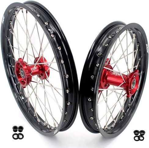 عجلة كبيرة للأطفال KKE مقاس 19 بوصة - 16 بوصة لـ CRF150R 2007-2025 CRF150RB نموذج ديرتبايك بتحكم رقمي بالكمبيوتر محاور حمراء Rimx in Kuwait