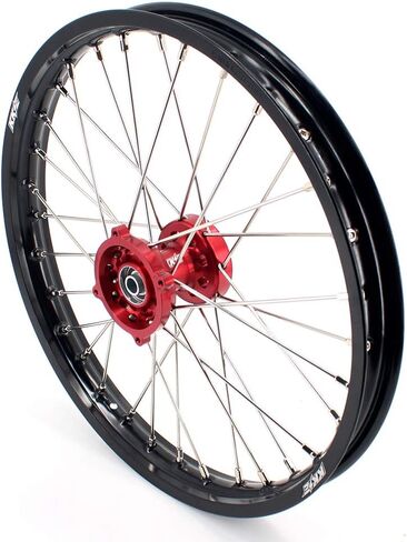 عجلة كبيرة للأطفال KKE مقاس 19 بوصة - 16 بوصة لـ CRF150R 2007-2025 CRF150RB نموذج ديرتبايك بتحكم رقمي بالكمبيوتر محاور حمراء Rimx in Kuwait