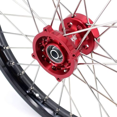 عجلة كبيرة للأطفال KKE مقاس 19 بوصة - 16 بوصة لـ CRF150R 2007-2025 CRF150RB نموذج ديرتبايك بتحكم رقمي بالكمبيوتر محاور حمراء Rimx in Kuwait