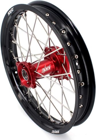 عجلة كبيرة للأطفال KKE مقاس 19 بوصة - 16 بوصة لـ CRF150R 2007-2025 CRF150RB نموذج ديرتبايك بتحكم رقمي بالكمبيوتر محاور حمراء Rimx in Kuwait