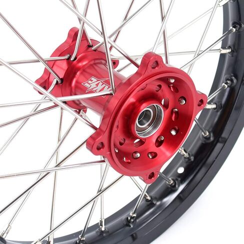 عجلة كبيرة للأطفال KKE مقاس 19 بوصة - 16 بوصة لـ CRF150R 2007-2025 CRF150RB نموذج ديرتبايك بتحكم رقمي بالكمبيوتر محاور حمراء Rimx in Kuwait