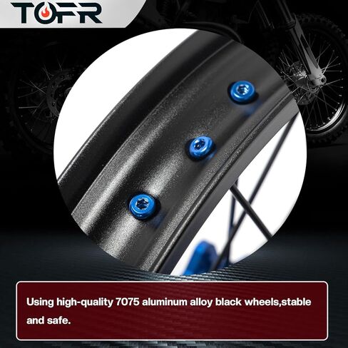 TOFR 21" 19" CNC Spoked Front Rear Wheels Rims Hubs Set for YAMAHA YZ125 YZ250 1999-2025 in Kuwait