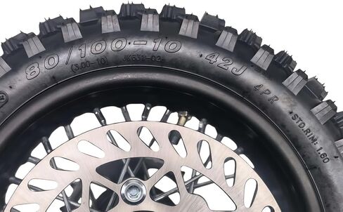 مجموعة إطارات حافة العجلة الخلفية مقاس 10 بوصات للدراجة الترابية 50cc 110cc 125cc tao TTR SSR CRF Apollo 15 مم يتضمن قرص فرامل 190 مم أنبوب إطار 80/100-10 مع دوار فرامل وضرس 420 41T in Kuwait