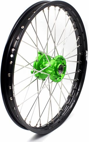 عجلات KKE 21/19 MX لـ KAWASAKI KX250F KX450F 2006-2023 /KX125/250 06-07/KX450 19-2023 محاور خضراء للدراجات النارية باستخدام الحاسب الآلي in Kuwait