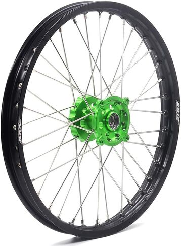 عجلات KKE 21/19 MX لـ KAWASAKI KX250F KX450F 2006-2023 /KX125/250 06-07/KX450 19-2023 محاور خضراء للدراجات النارية باستخدام الحاسب الآلي in Kuwait
