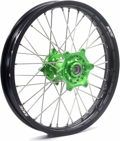 عجلات KKE 21/19 MX لـ KAWASAKI KX250F KX450F 2006-2023 /KX125/250 06-07/KX450 19-2023 محاور خضراء للدراجات النارية باستخدام الحاسب الآلي in Kuwait