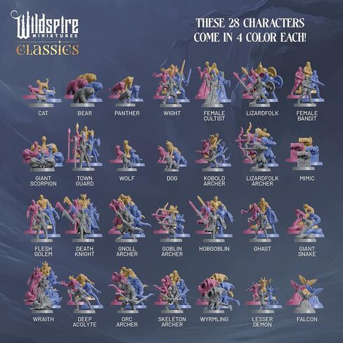 Classic Encounters II - 135 Monsters & Encounters for DND Miniatures Bulk & Dungeons Dragons | 28mm Unpainted DND Minis | D&D Figures Miniatures for RPG Tabletop Gaming | Pathfinder I Realm Reforged in Kuwait