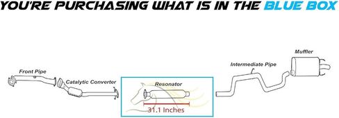 Exhaust Resonator Pipe Compatible for 2000-2005 Chevy Impala 3.4L | Stainless Steel | Northeastern Exhaust | Free Clamp, Gasket and Bolt Kit | Automotive Replacement Part | Direct-Fit in Kuwait