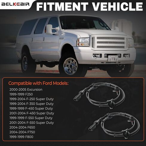 2PCS Front ABS Wheel Speed Sensor Left & Right Compatible with 2000-2005 Ford Excursion, 1999-2004 Ford F250 F350 F450 F550 Super Duty Driver & Passenger Side ABS Sensor Replace ALS197 SU7557 in Kuwait