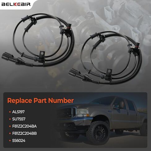 2PCS Front ABS Wheel Speed Sensor Left & Right Compatible with 2000-2005 Ford Excursion, 1999-2004 Ford F250 F350 F450 F550 Super Duty Driver & Passenger Side ABS Sensor Replace ALS197 SU7557 in Kuwait